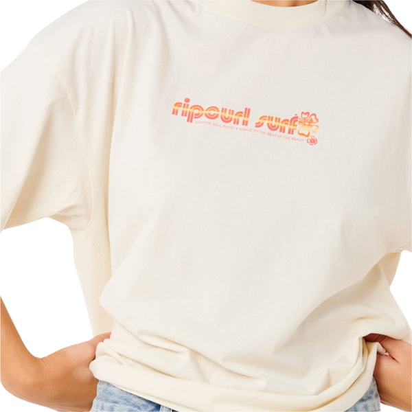 2025 Rip Curl Womens Neon Isles Heritage Tee 0IHWTE - Bone